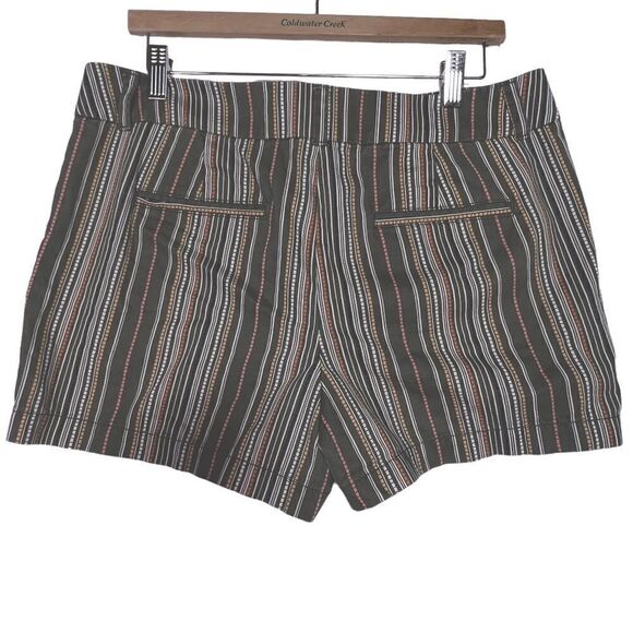 Ann Taylor Loft Khaki Striped Shorts Size 8 with Pockets - Picture 1 of 14